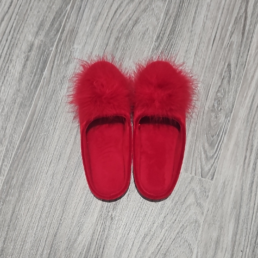 Red Fuzzy Slippers
